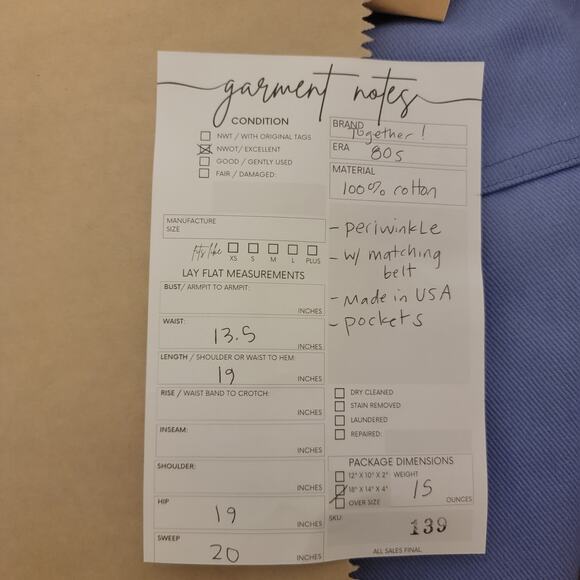 VTG 80s Skirt Purple Mini Denim Skirt with Matching Belt by Together Size 8 #139 - Picture 9 of 10